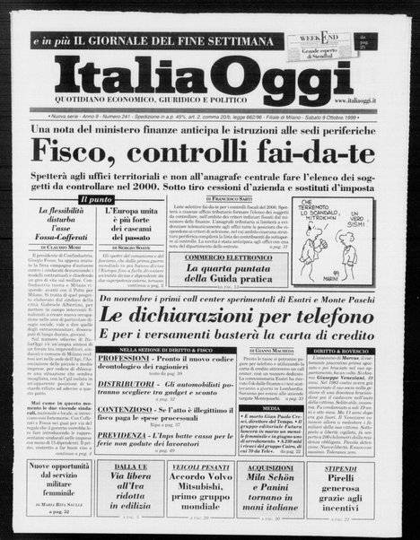 Italia oggi : quotidiano di economia finanza e politica